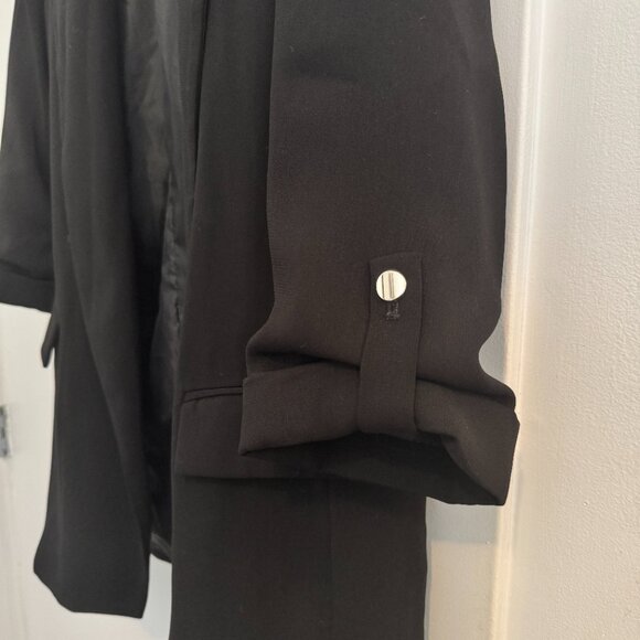 🖤 ZARA Open Front Blazer With Rolled-Up Sleeves | Size S - Picture 10 of 12